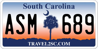 SC license plate ASM689