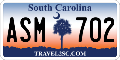 SC license plate ASM702