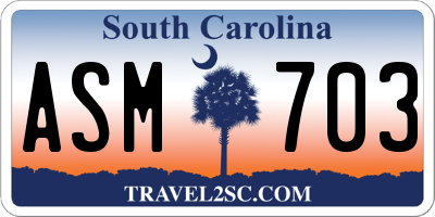 SC license plate ASM703