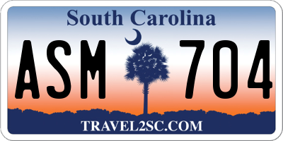 SC license plate ASM704