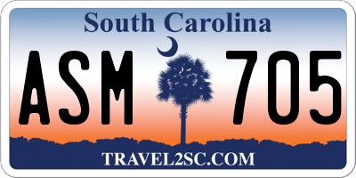 SC license plate ASM705
