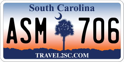 SC license plate ASM706
