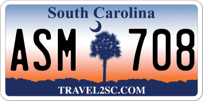 SC license plate ASM708
