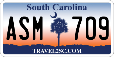 SC license plate ASM709