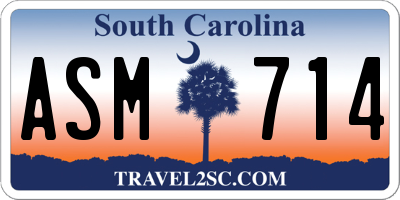 SC license plate ASM714