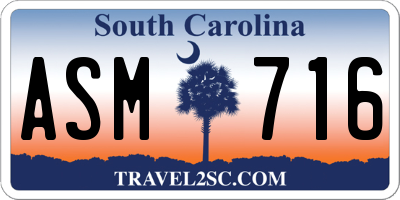 SC license plate ASM716