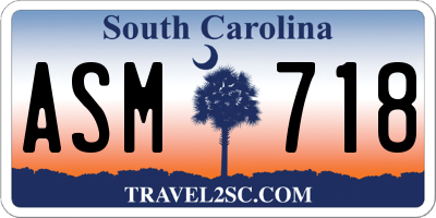 SC license plate ASM718