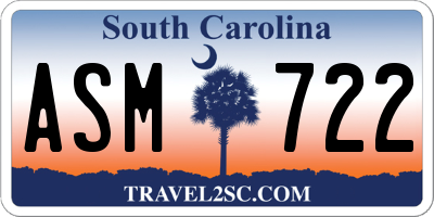 SC license plate ASM722