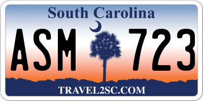 SC license plate ASM723