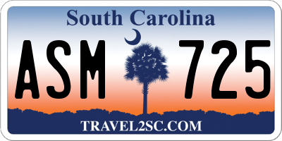 SC license plate ASM725