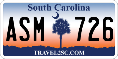 SC license plate ASM726