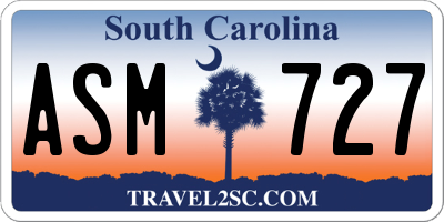 SC license plate ASM727