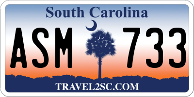 SC license plate ASM733