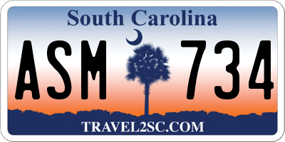 SC license plate ASM734