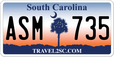 SC license plate ASM735