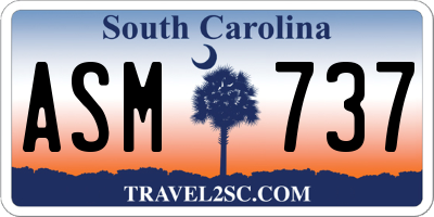 SC license plate ASM737
