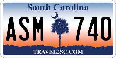 SC license plate ASM740