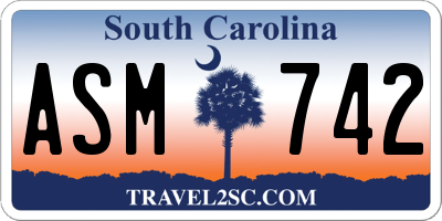 SC license plate ASM742
