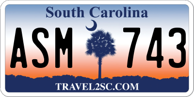 SC license plate ASM743