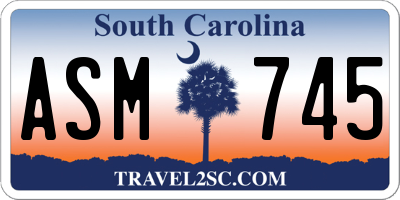 SC license plate ASM745