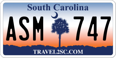 SC license plate ASM747
