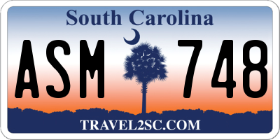 SC license plate ASM748