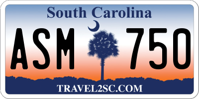 SC license plate ASM750