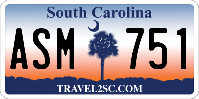 SC license plate ASM751