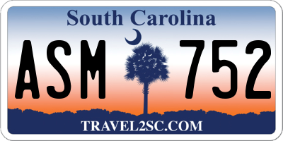 SC license plate ASM752
