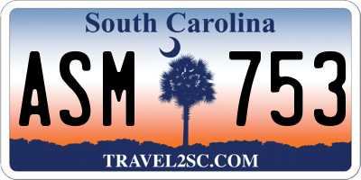 SC license plate ASM753