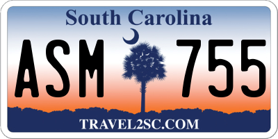 SC license plate ASM755