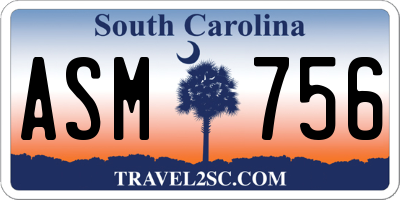 SC license plate ASM756