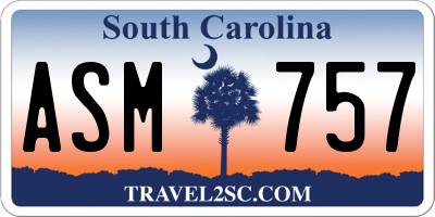 SC license plate ASM757