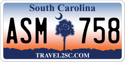 SC license plate ASM758