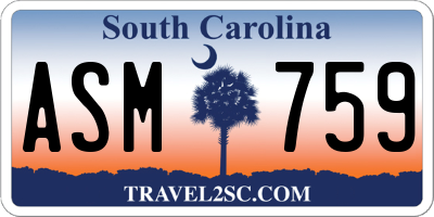 SC license plate ASM759