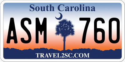 SC license plate ASM760