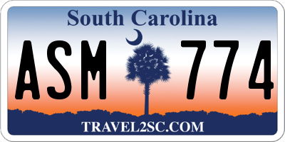 SC license plate ASM774