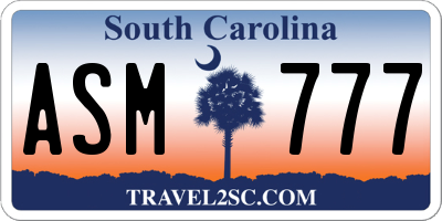 SC license plate ASM777