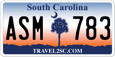 SC license plate ASM783