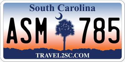SC license plate ASM785