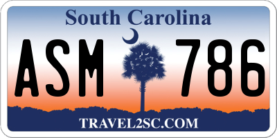 SC license plate ASM786