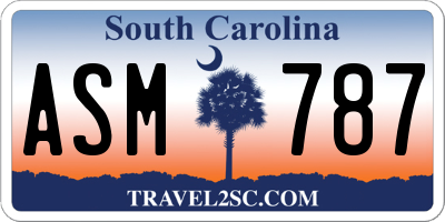 SC license plate ASM787