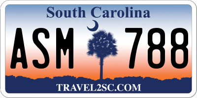 SC license plate ASM788