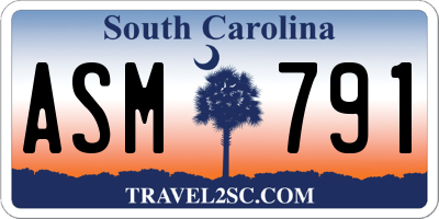 SC license plate ASM791
