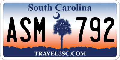 SC license plate ASM792