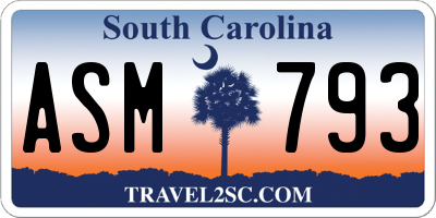 SC license plate ASM793