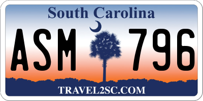 SC license plate ASM796