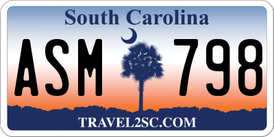 SC license plate ASM798