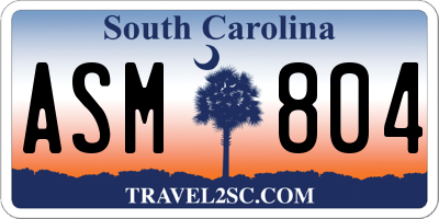 SC license plate ASM804