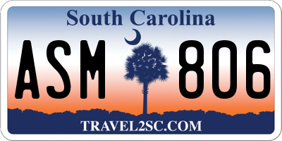SC license plate ASM806